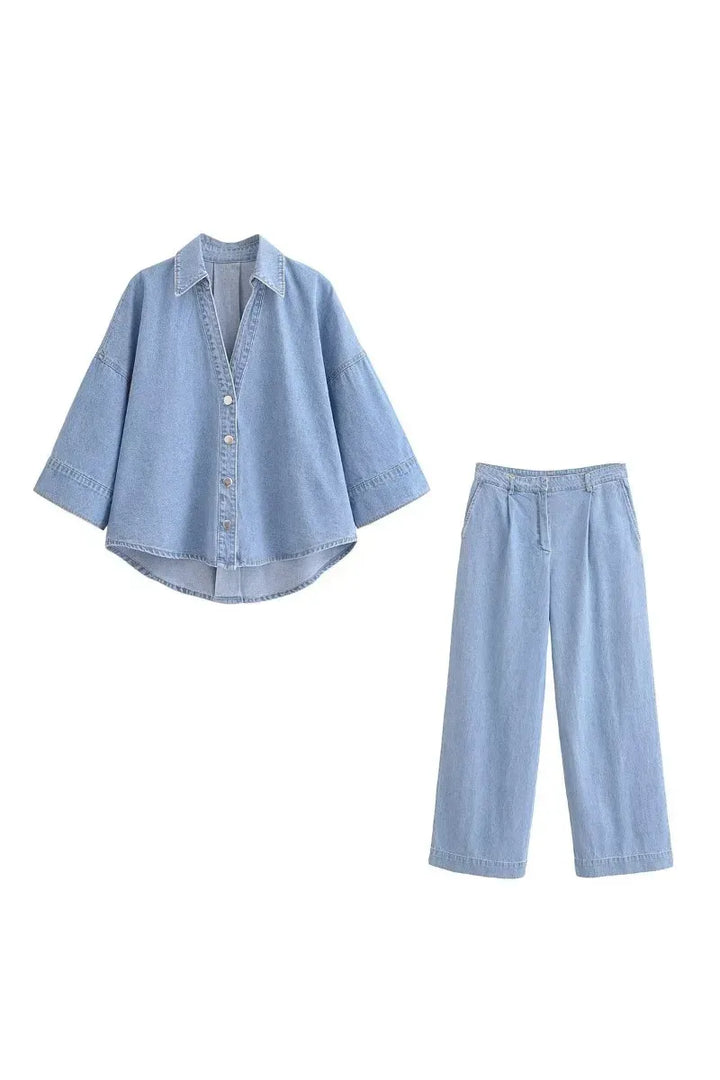 Olivia Denim Set – Stylischer Sommer-Zweiteiler