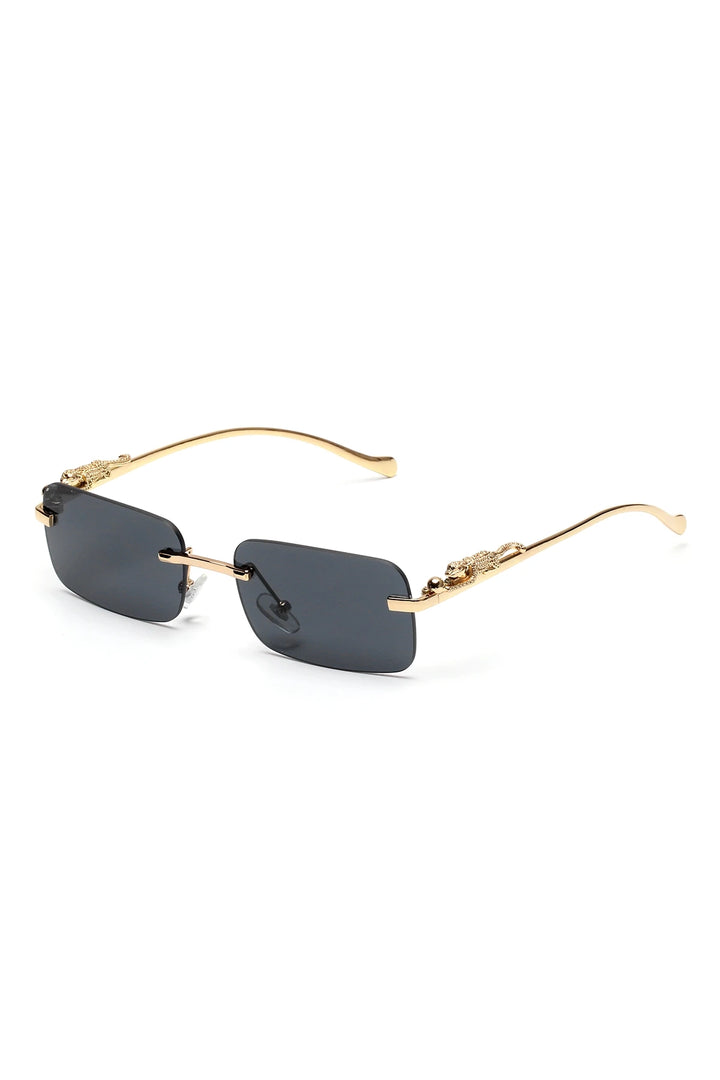 Ruiao rimless sunglasses UV400 fashion square metal glasses for men women designer man's brand sun glasses shades for outdoor