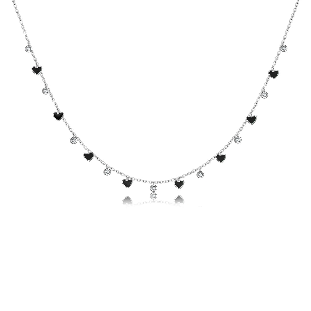 Rainbow Heart Choker Necklace