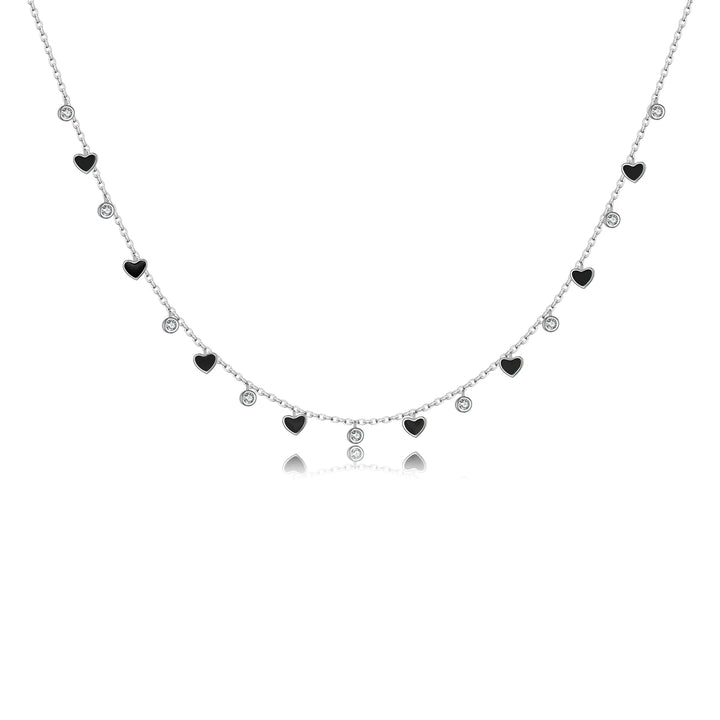 Rainbow Heart Choker Necklace