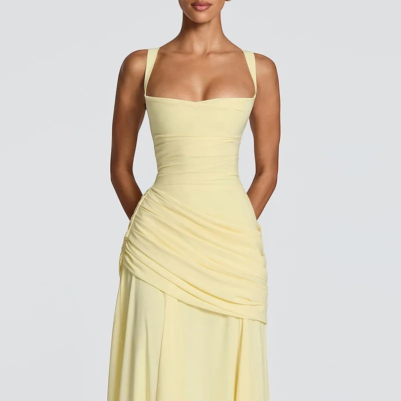 Elegant Off Shoulder Backless Maxi Dress