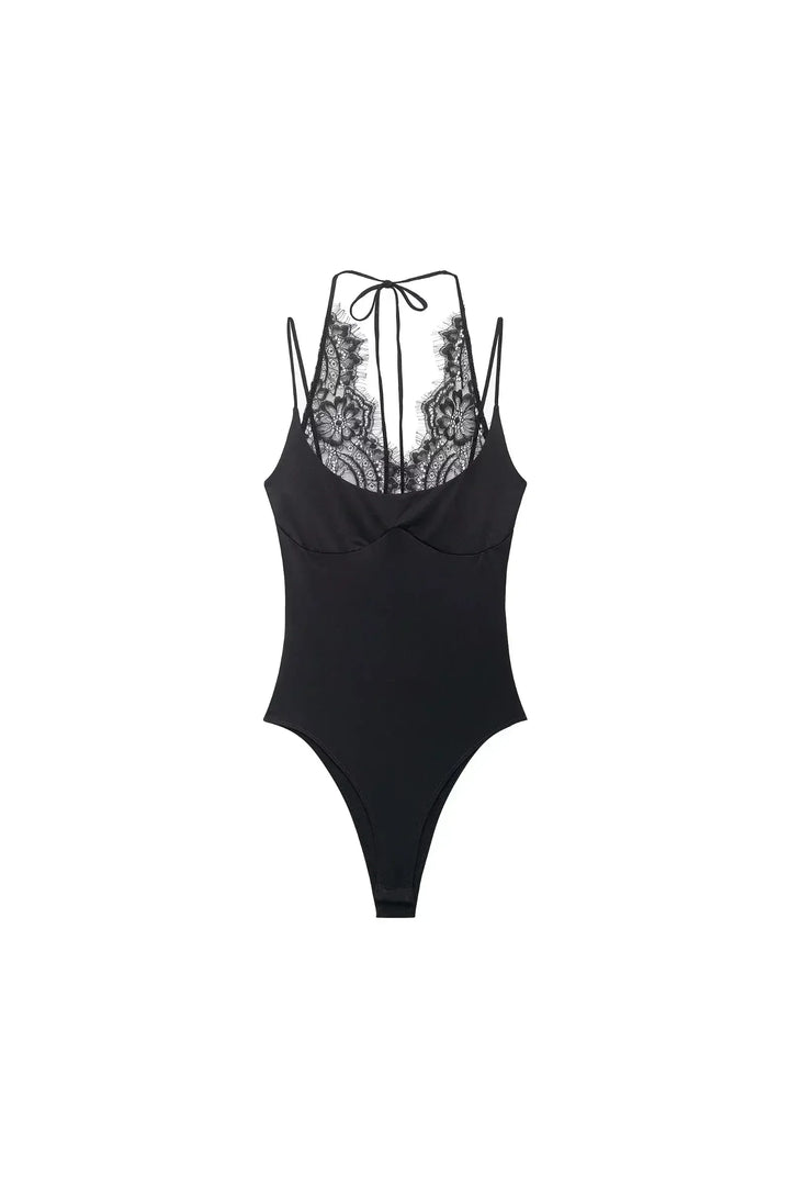 Lace Halter Backless Jumpsuit – Sexy Summer Bodysuit
