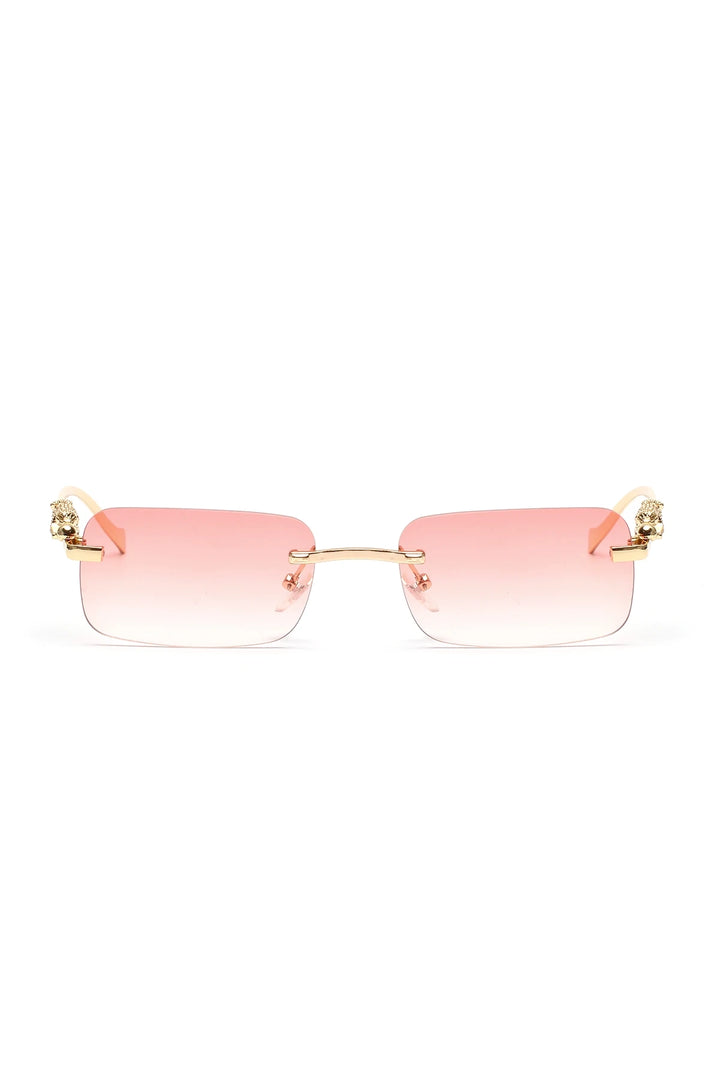 Ruiao rimless sunglasses UV400 fashion square metal glasses for men women designer man's brand sun glasses shades for outdoor