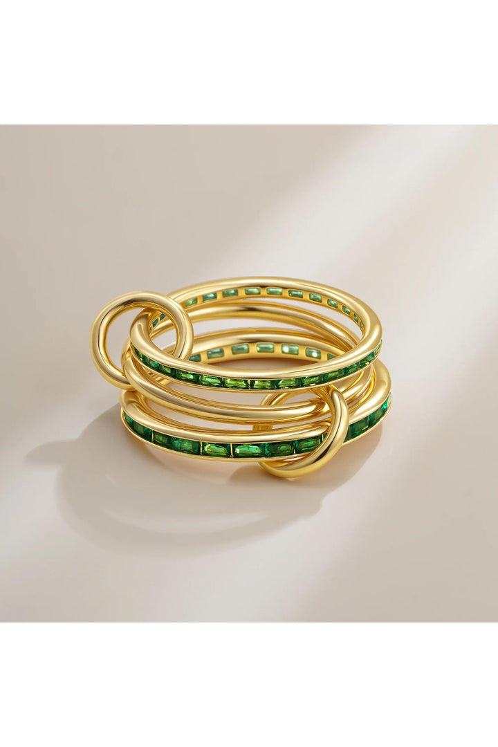 Luxus Zirkonia Stapelring – Vergoldeter Damenring