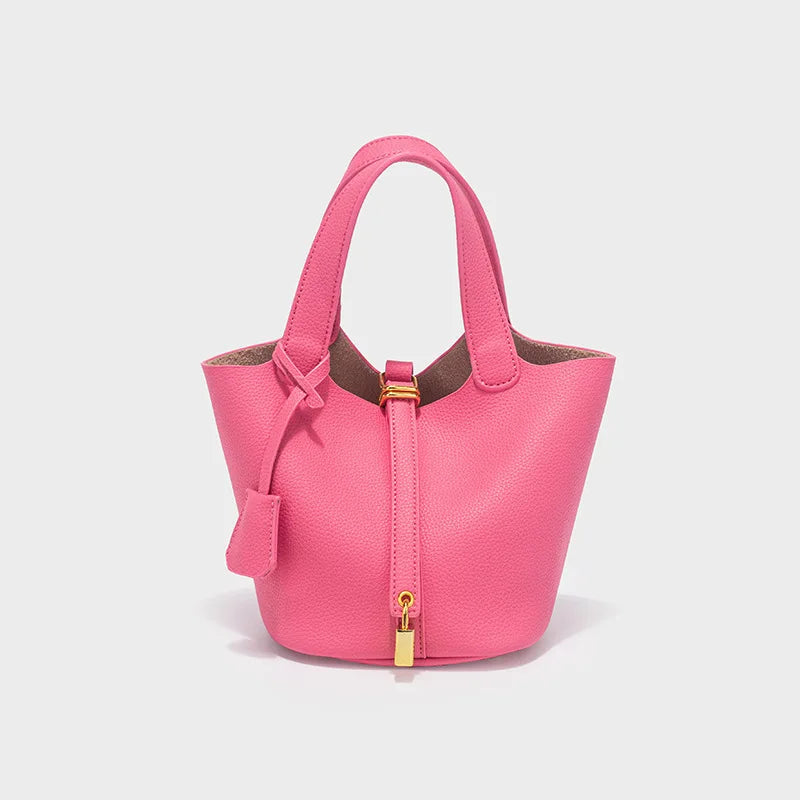 ROSA – Klassische Bucket Bag aus veganem Kunstleder