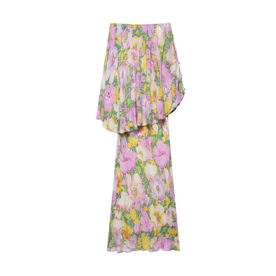ÉLISE Strapless Maxi Dress – Zeitlose Eleganz mit floralem Statement