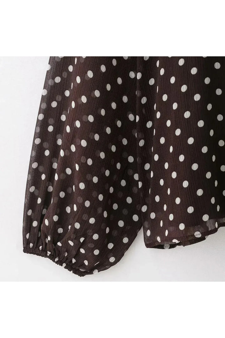 Camille Chic Blouse – Polka Dot Bluse mit Schleifen-Detail