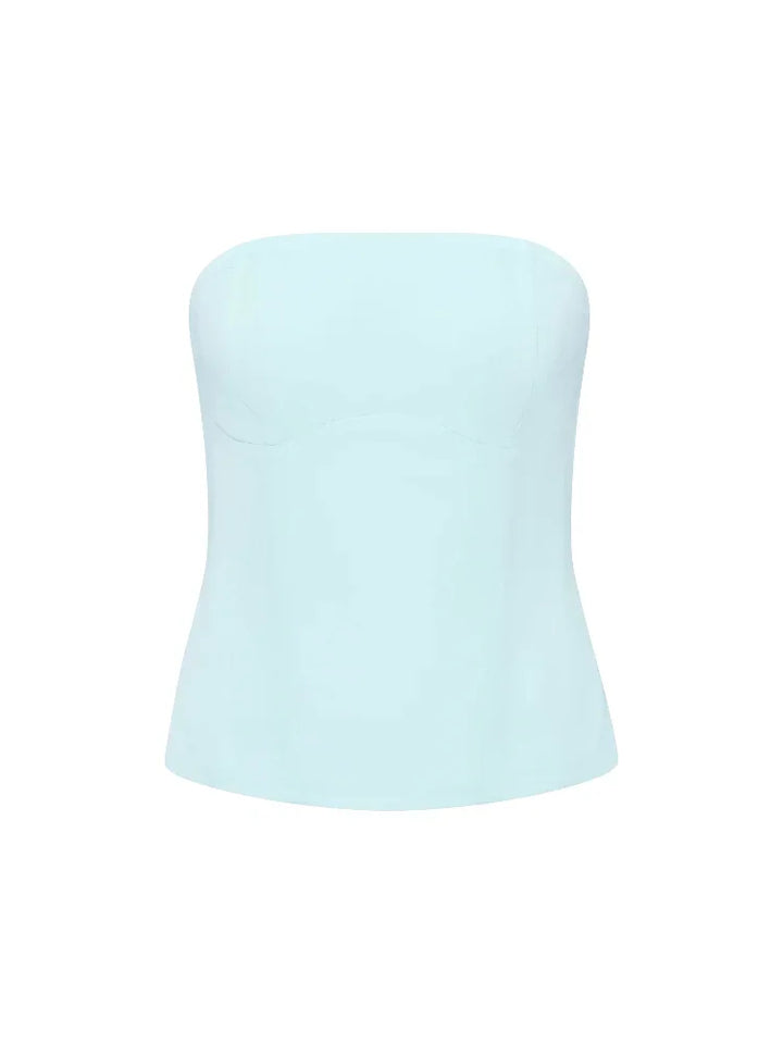 Solid Thin Skirts Set for Women Lace Up Strapless Tight Top Low Waist Straight Skirt 2026 NEW Summer Vacation Party Lady Outfit