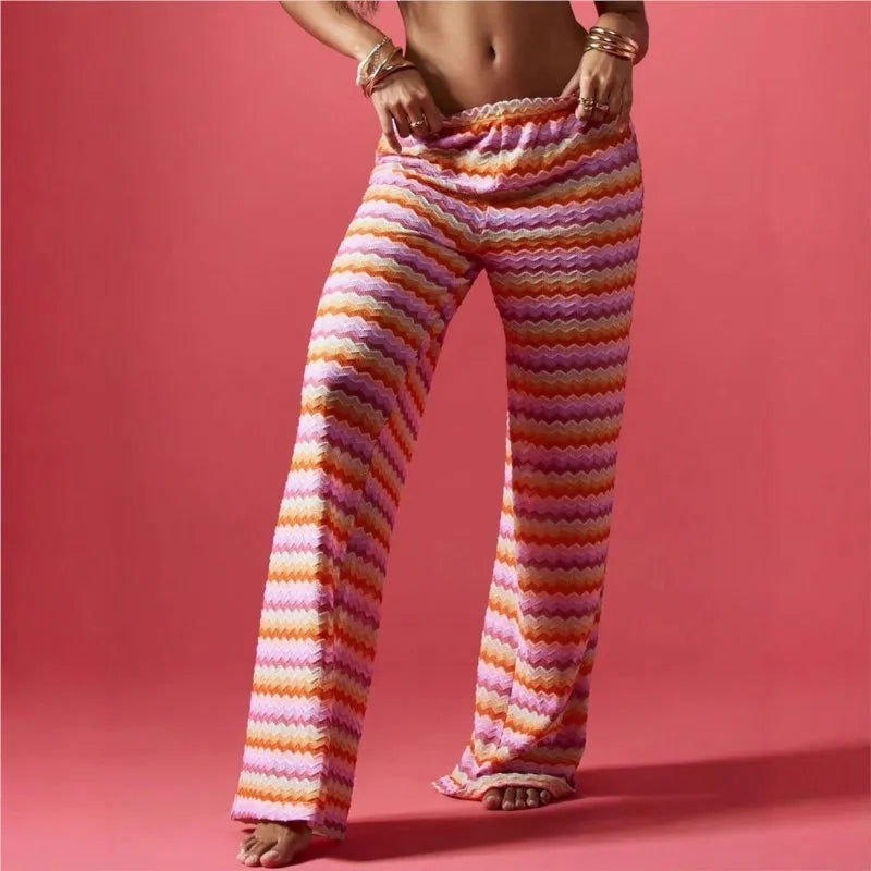 Boho Paisley Palazzo Hose – High Waist Wide Leg Sommerhose