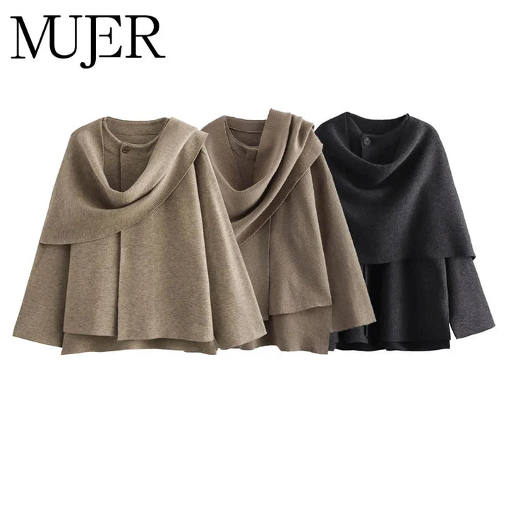 NADJA – Wattierte Winterjacke mit asymmetrischem Schalkragen