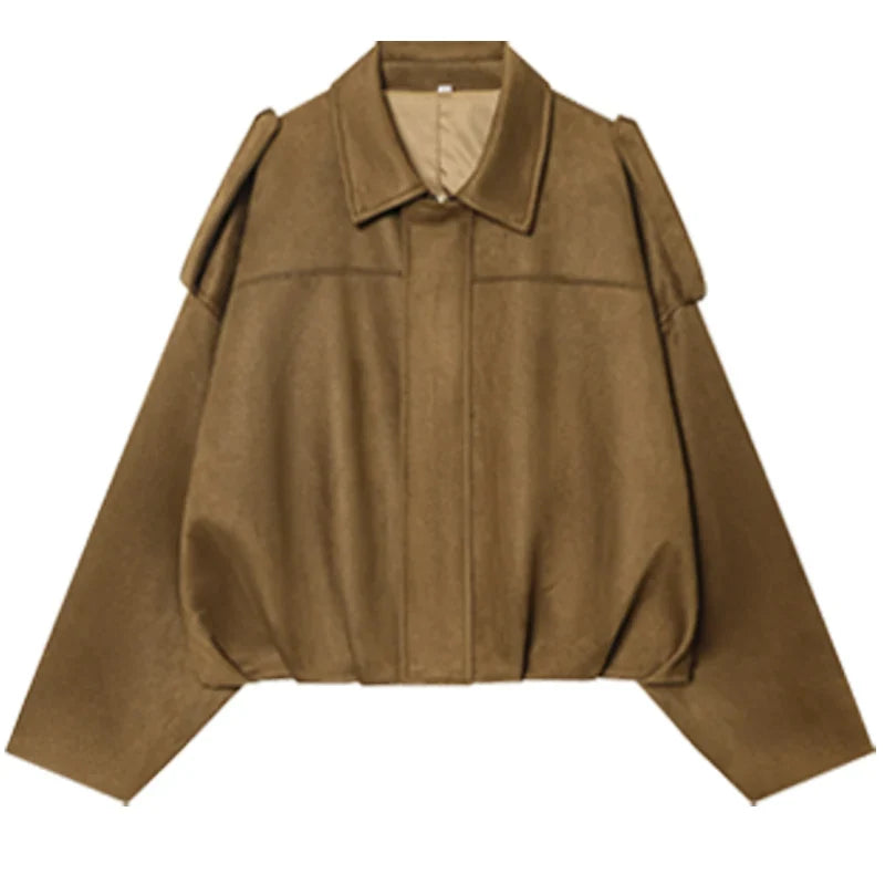 HAILEY – Cropped Bomber Jacke aus Wildleder-Optik