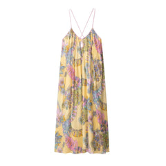 AMÉLIE Chiffon Maxi Kleid – Florales Sommerkleid mit Rückenausschnitt