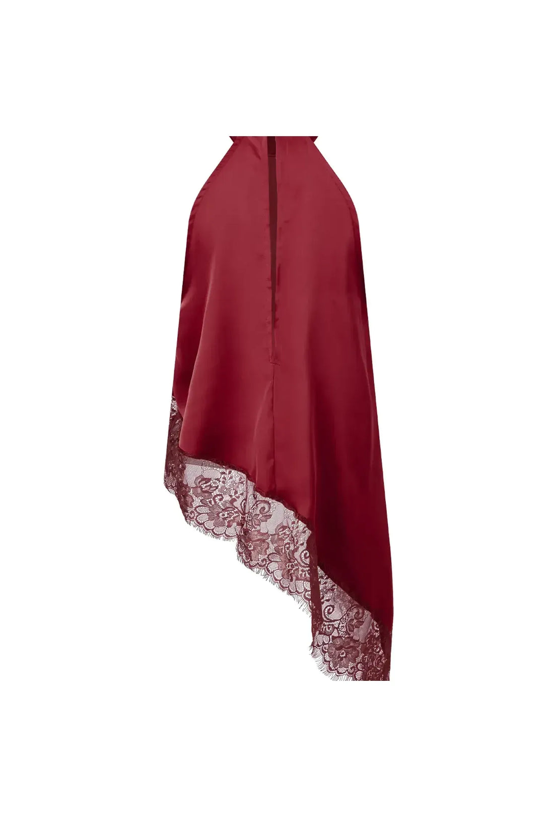 LUNA - Satin Lace Neckholder Top – Elegantes Abend Crop Top