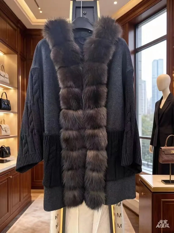 SIENNA – Echtpelzjacke mit Animal-Print