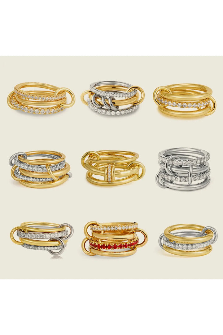 Luxus Zirkonia Stapelring – Vergoldeter Damenring