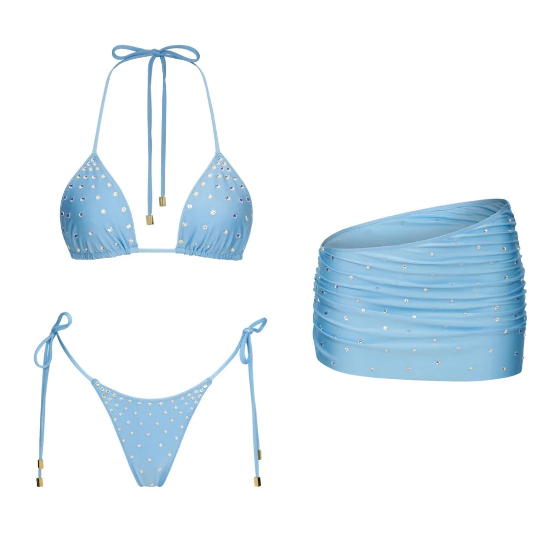 Bikini Luna – Eleganter Bandeau Bikini mit Sarong
