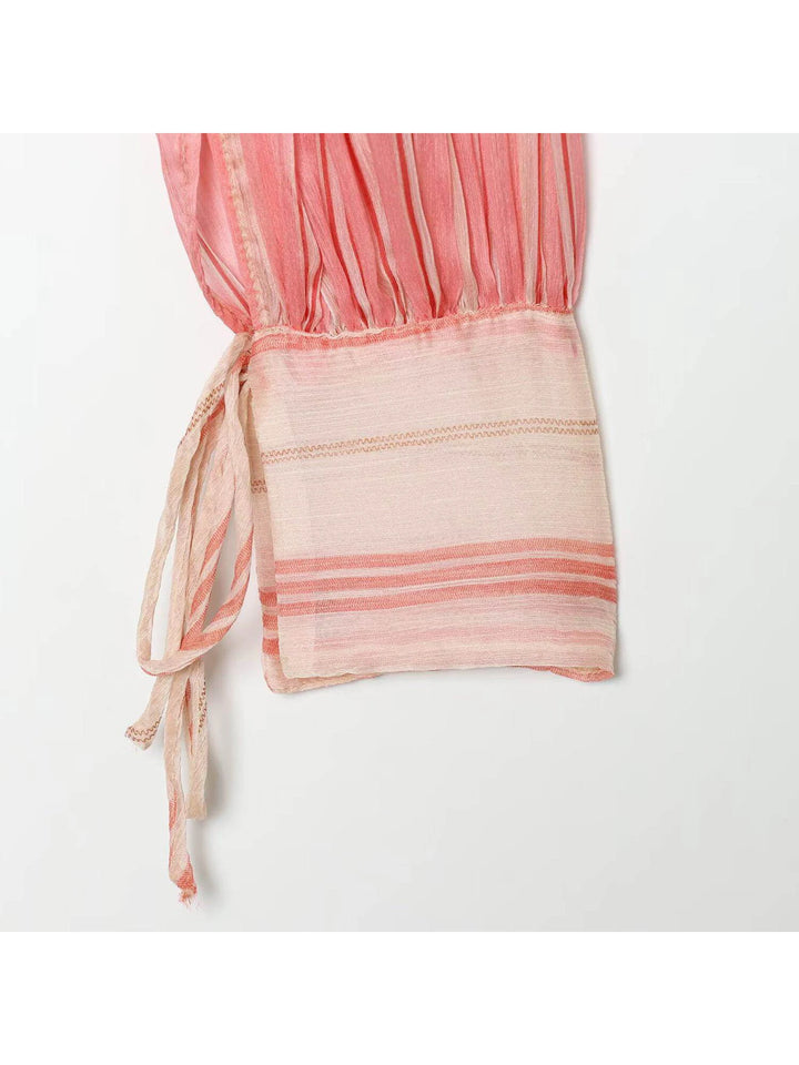 Élodie – Rosa Patchwork-Bluse mit Vintage-Chic