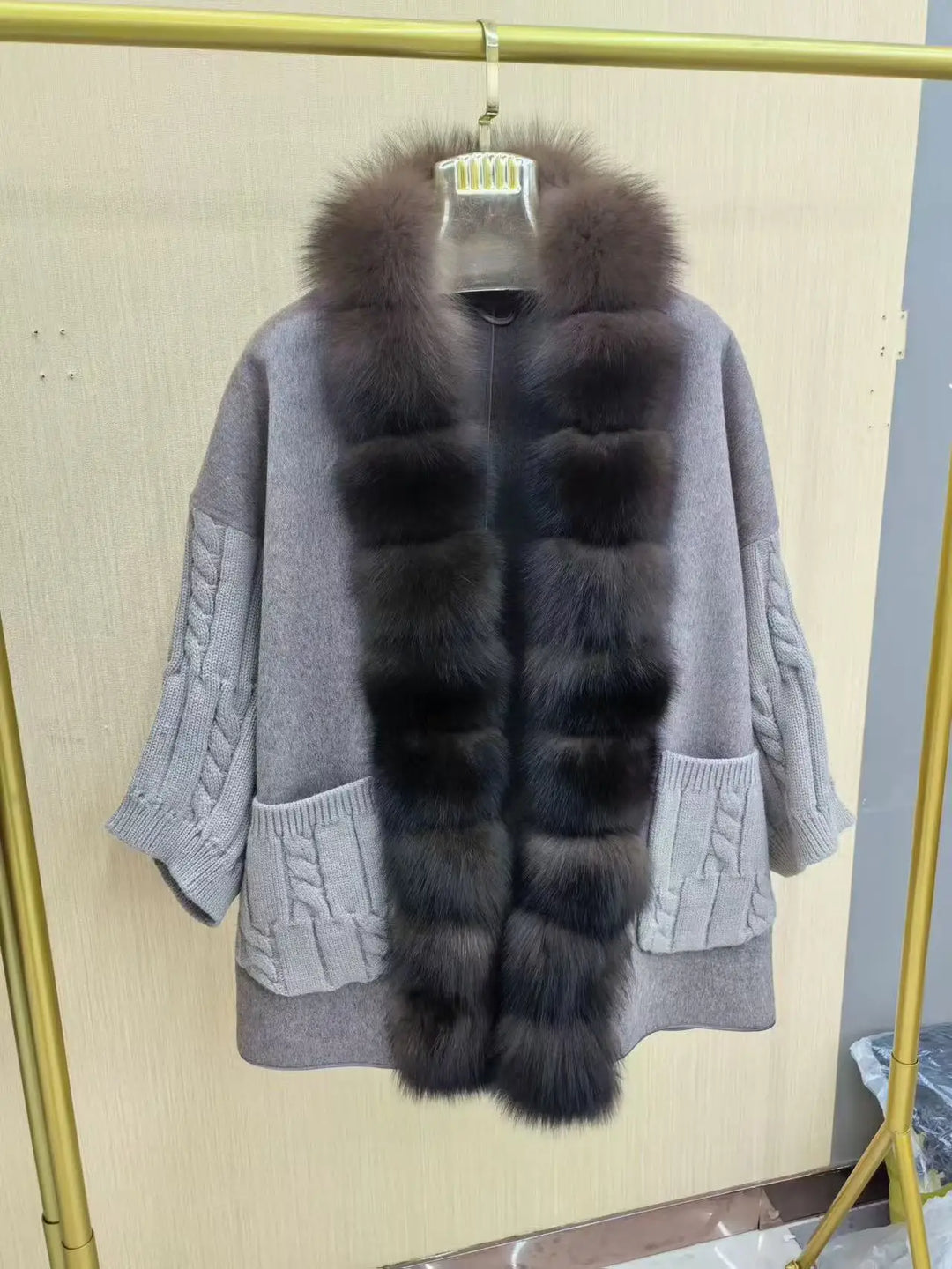 SIENNA – Echtpelzjacke mit Animal-Print