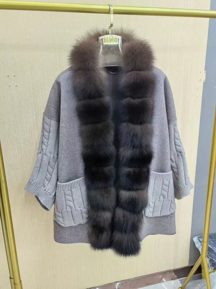 SIENNA – Echtpelzjacke mit Animal-Print
