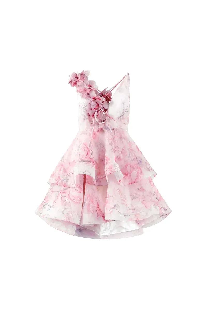 Floral Backless Mini Dress – Chic Summer Party Dress