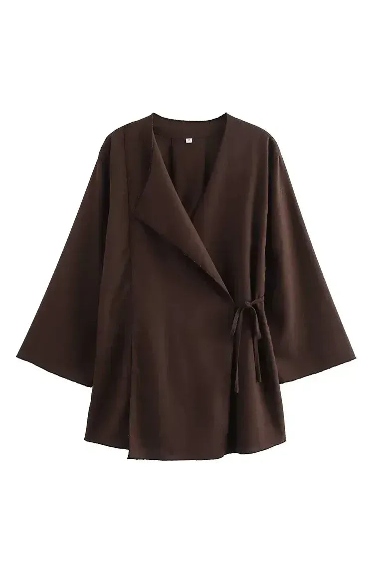 KAORI - Kimono Set – 2-Teiliges Damen Outfit mit weitem Bein