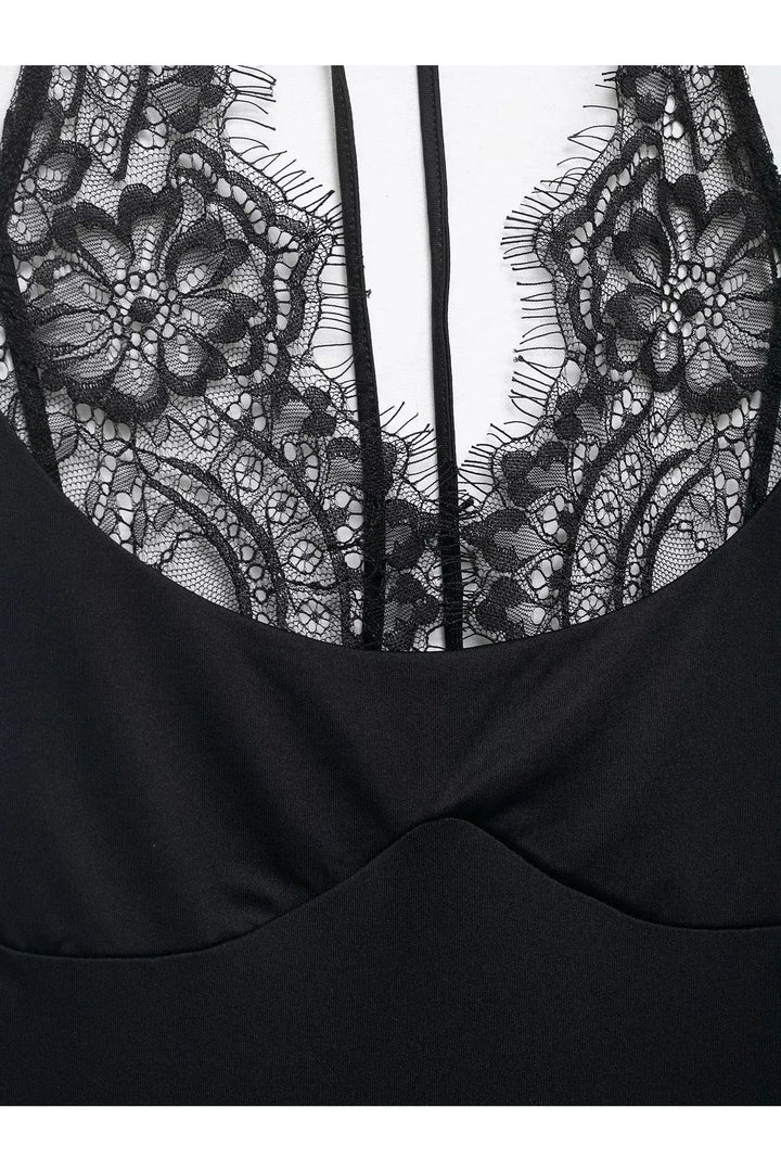 Lace Halter Backless Jumpsuit – Sexy Summer Bodysuit