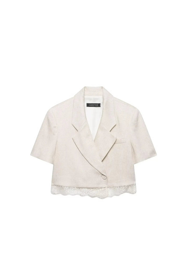 Lace Patchwork Blazer Set – Chic Summer Co-Ord