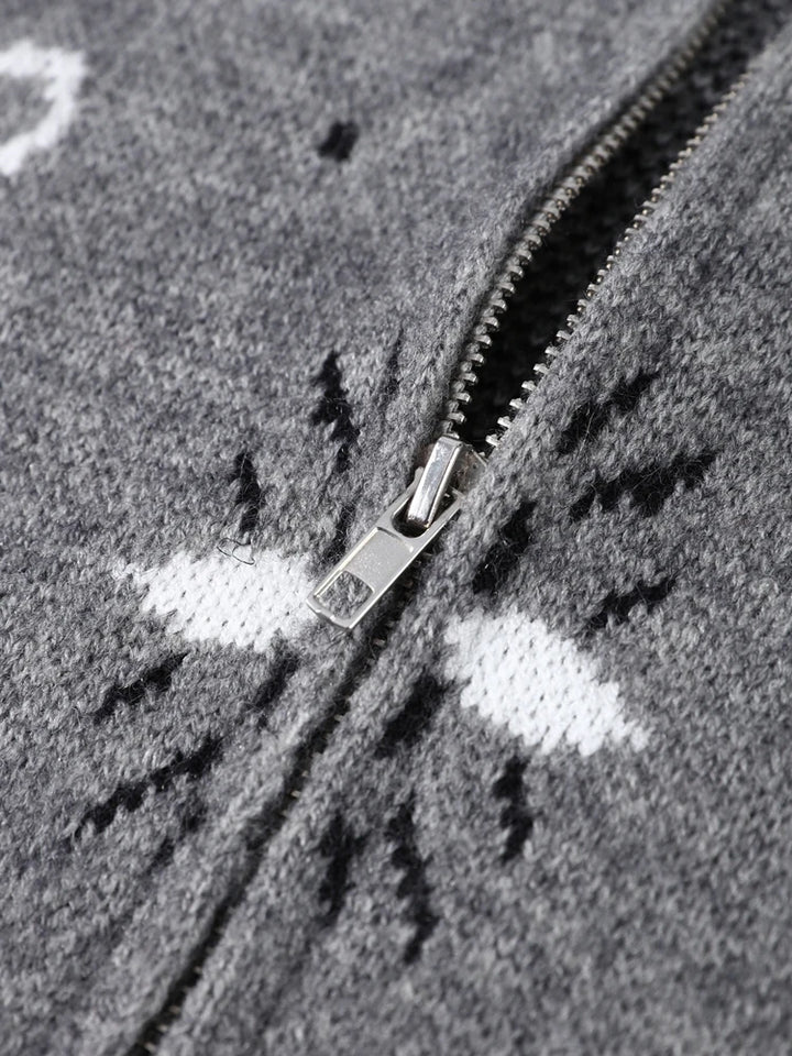 COLETTE – Jacquard-Strickcardigan mit Stehkragen – Produktansicht 2 | MIRAÉE PARIS