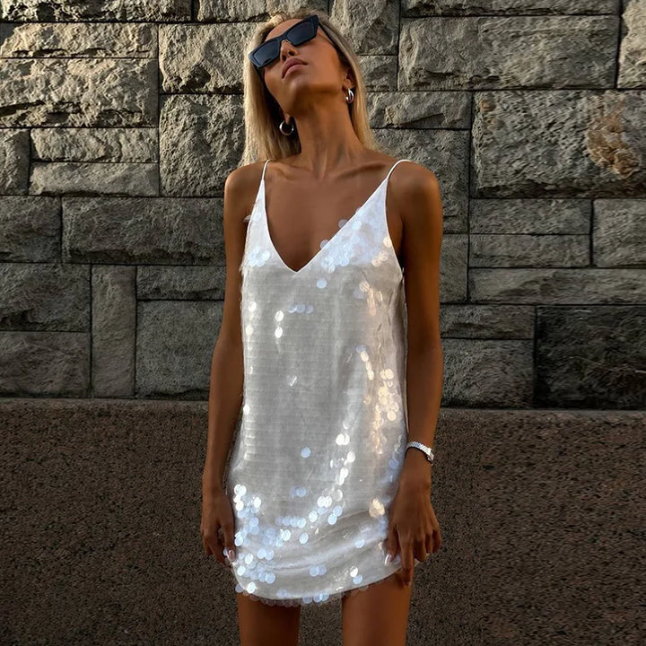 ÉTOILE Sequin Mini Dress – Rückenfreies Paillettenkleid