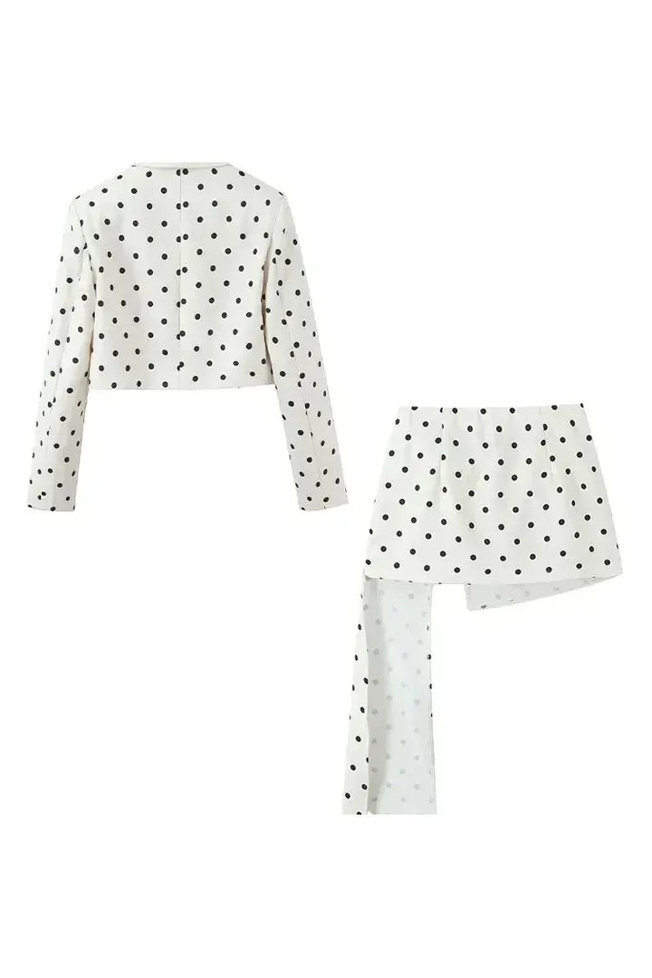 Valérie Chic Set – Polka Dot Blazer & High-Waist Rock