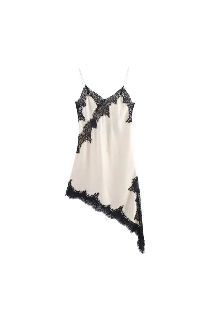 Lace Halter Dress – Asymmetric Summer Elegance