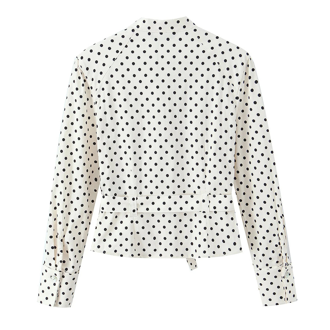 Charlotte Polka Dot Set – Kurzes Top & High‑Waist Hose