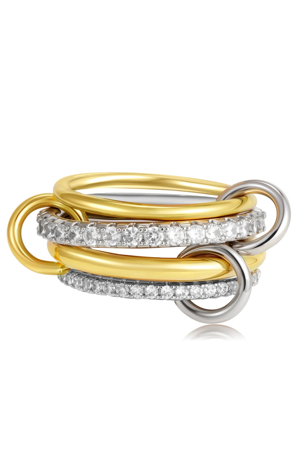 Luxus Zirkonia Stapelring – Vergoldeter Damenring