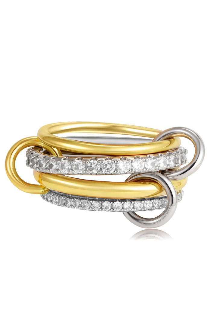 Luxus Zirkonia Stapelring – Vergoldeter Damenring
