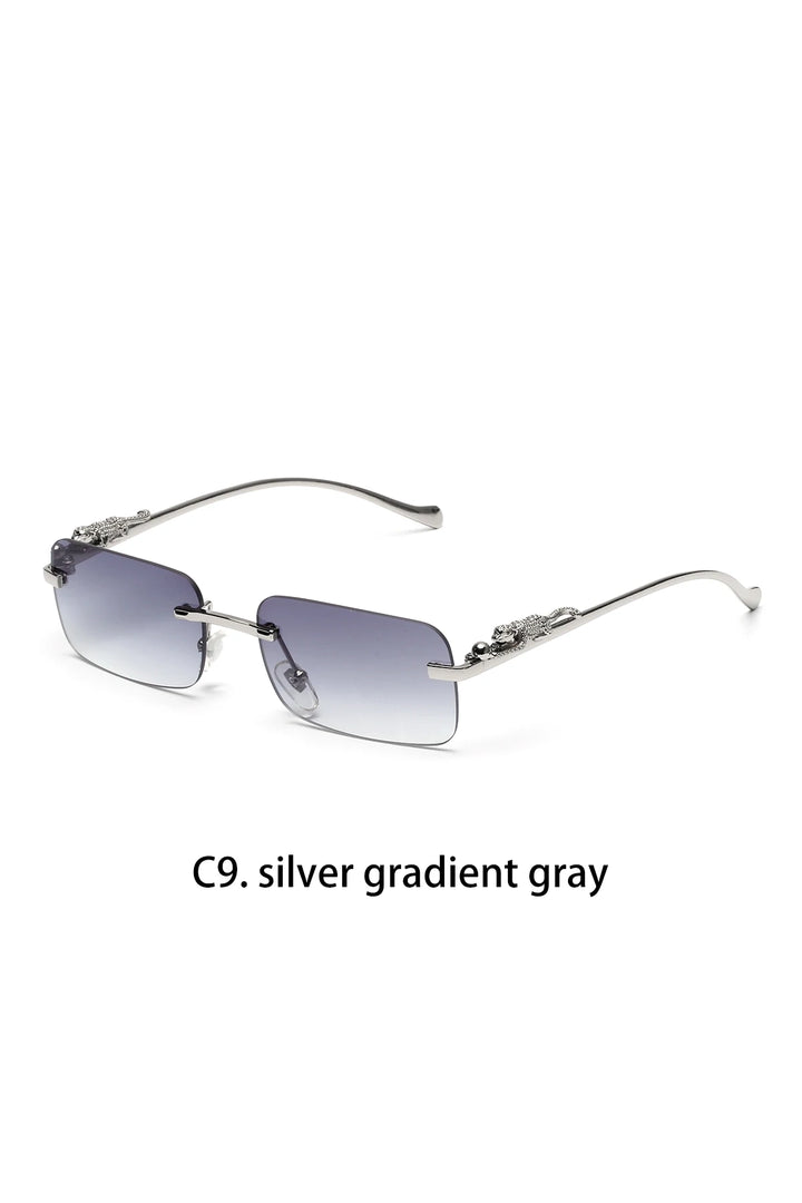 Ruiao rimless sunglasses UV400 fashion square metal glasses for men women designer man's brand sun glasses shades for outdoor
