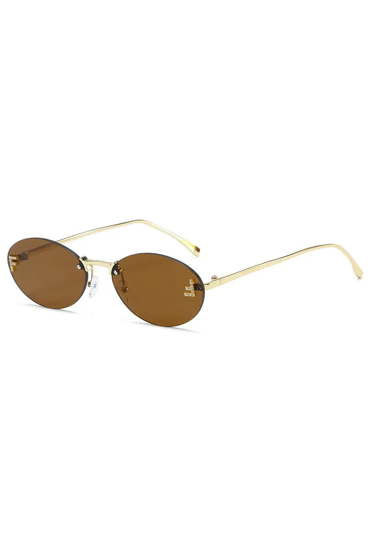 EMILIA - Randlose Sonnenbrille mit Diamant-Buchstabe