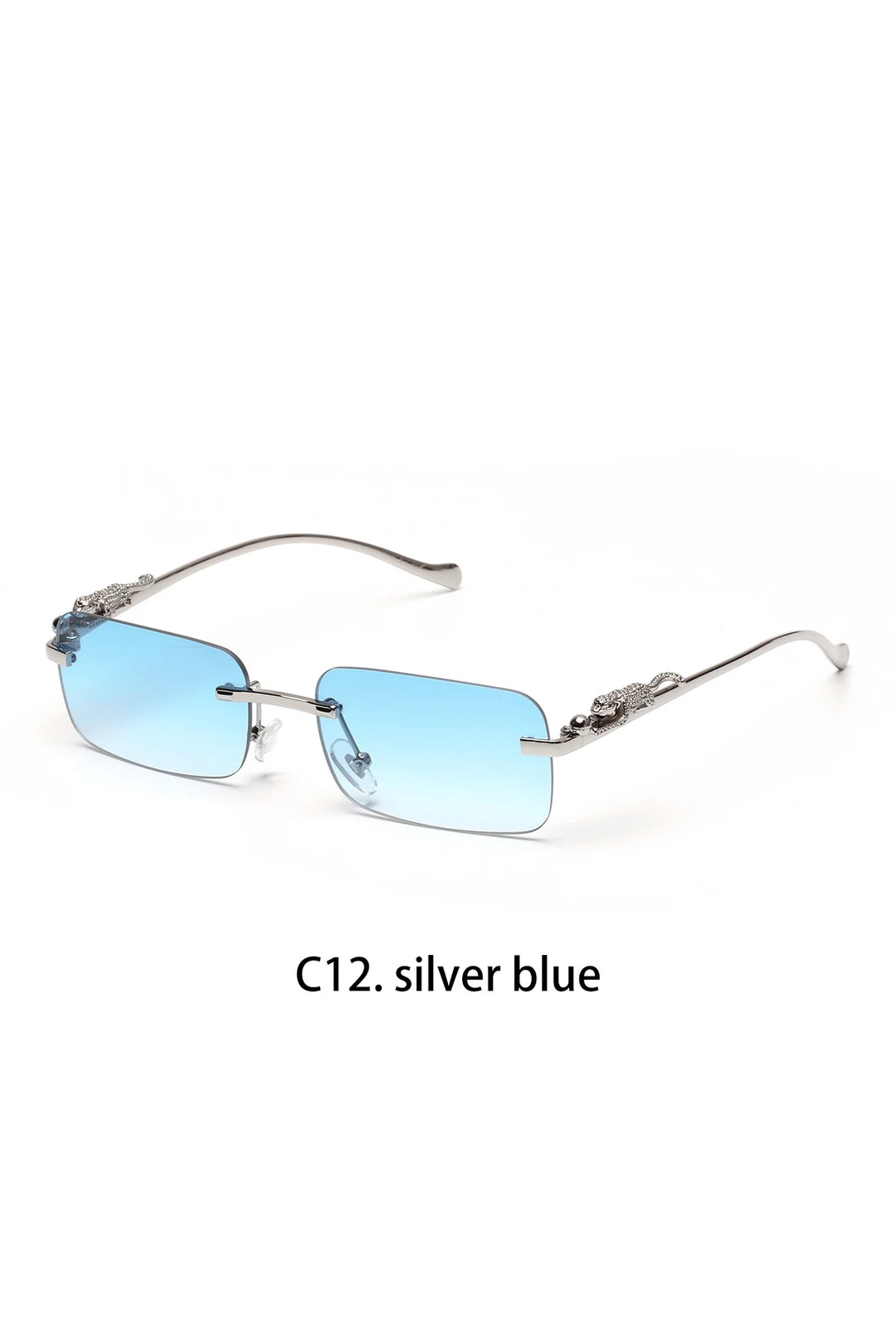 Ruiao rimless sunglasses UV400 fashion square metal glasses for men women designer man's brand sun glasses shades for outdoor