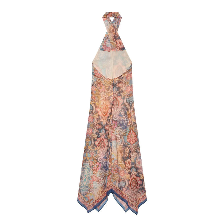 LÉA Floral Asymmetrical Maxi Dress – Elegantes Sommerkleid mit Neckholder