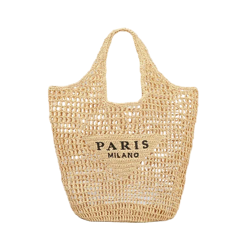 Geflochtene Raffia Strandtasche – Große Boho Shopper Tasche