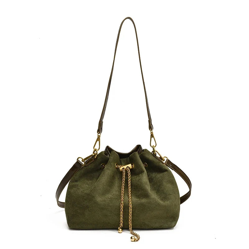 LENA – Weiche Crossbody Bucket Bag aus Kunstwildleder