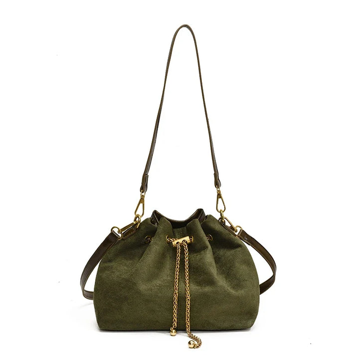 LENA – Weiche Crossbody Bucket Bag aus Kunstwildleder