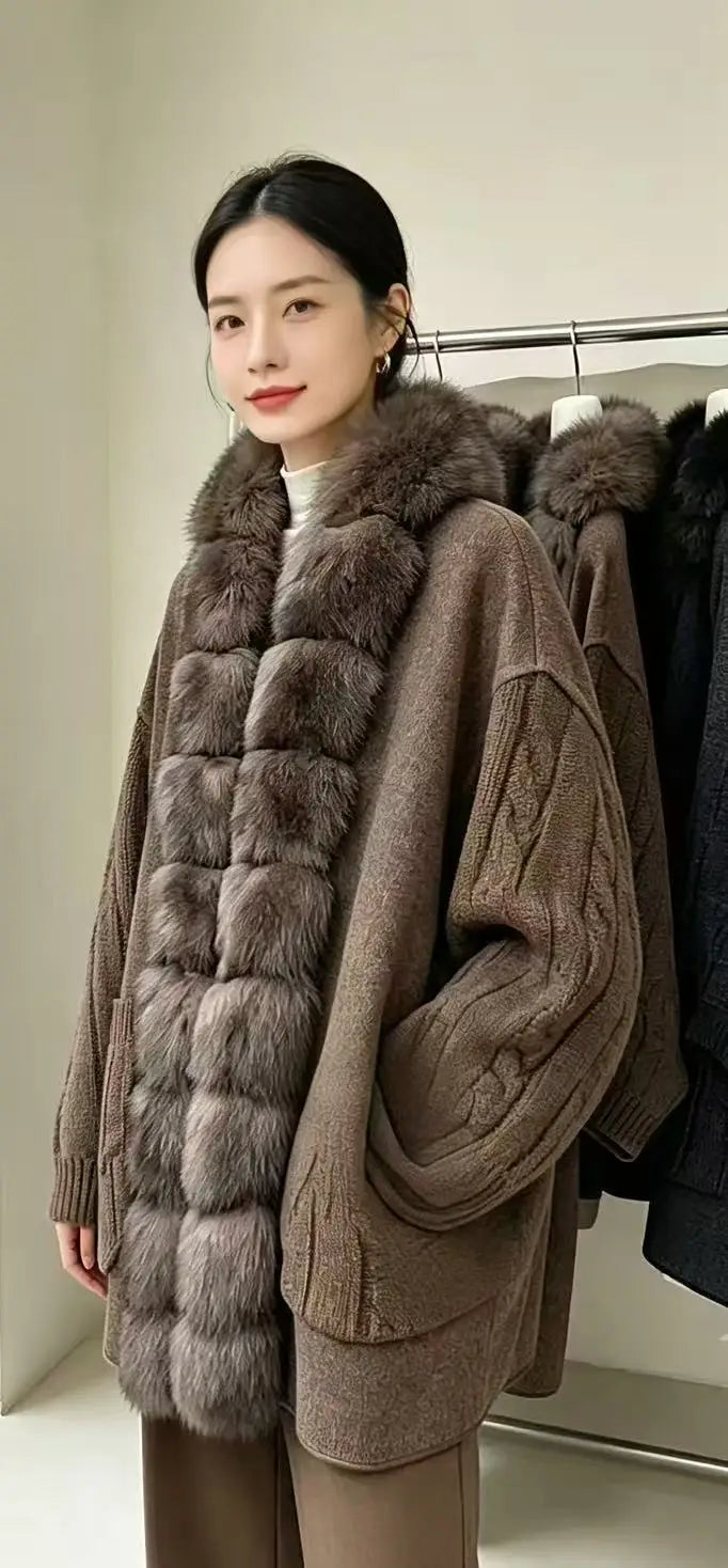 SIENNA – Echtpelzjacke mit Animal-Print