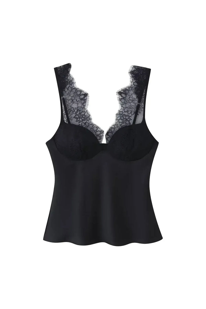LIORA - Lace Camisole Top – Damen Spitzentop mit Herz-Ausschnitt