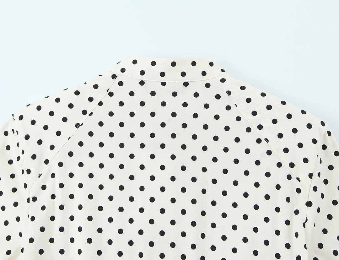 Charlotte Polka Dot Set – Kurzes Top & High‑Waist Hose