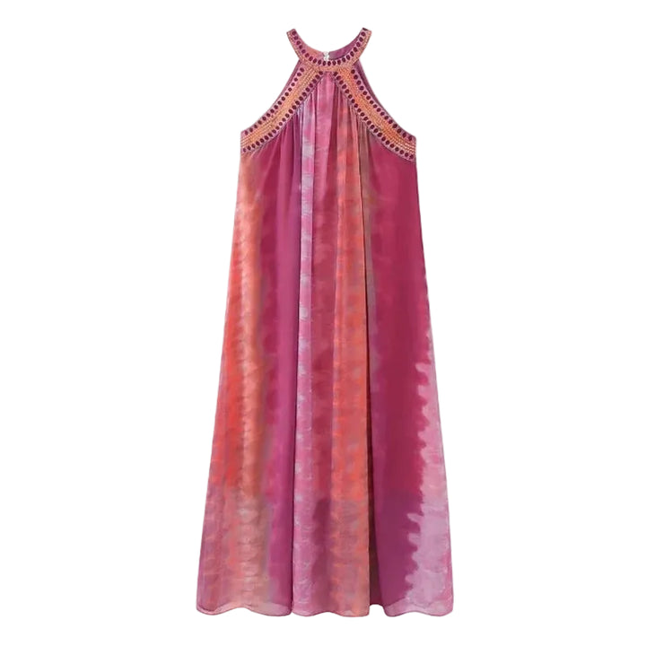 LUNA Shimmer Boho Maxi Dress – Glitzerndes Sommerkleid mit Chiffon