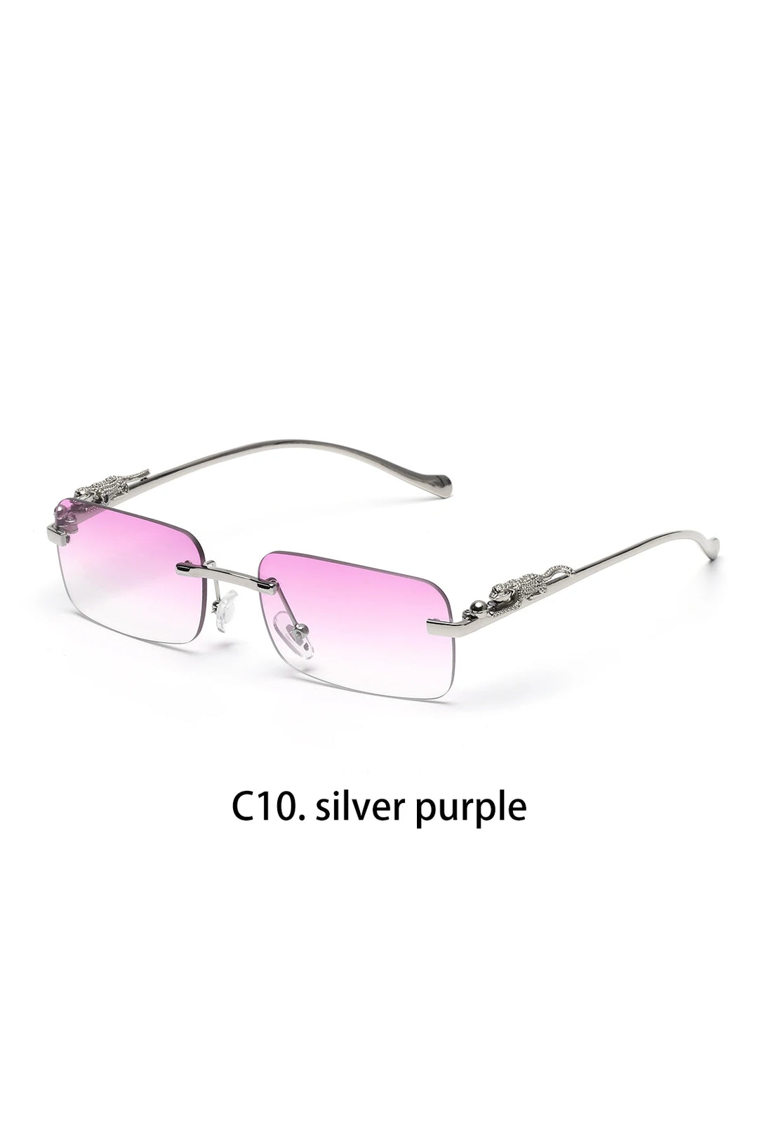 Ruiao rimless sunglasses UV400 fashion square metal glasses for men women designer man's brand sun glasses shades for outdoor
