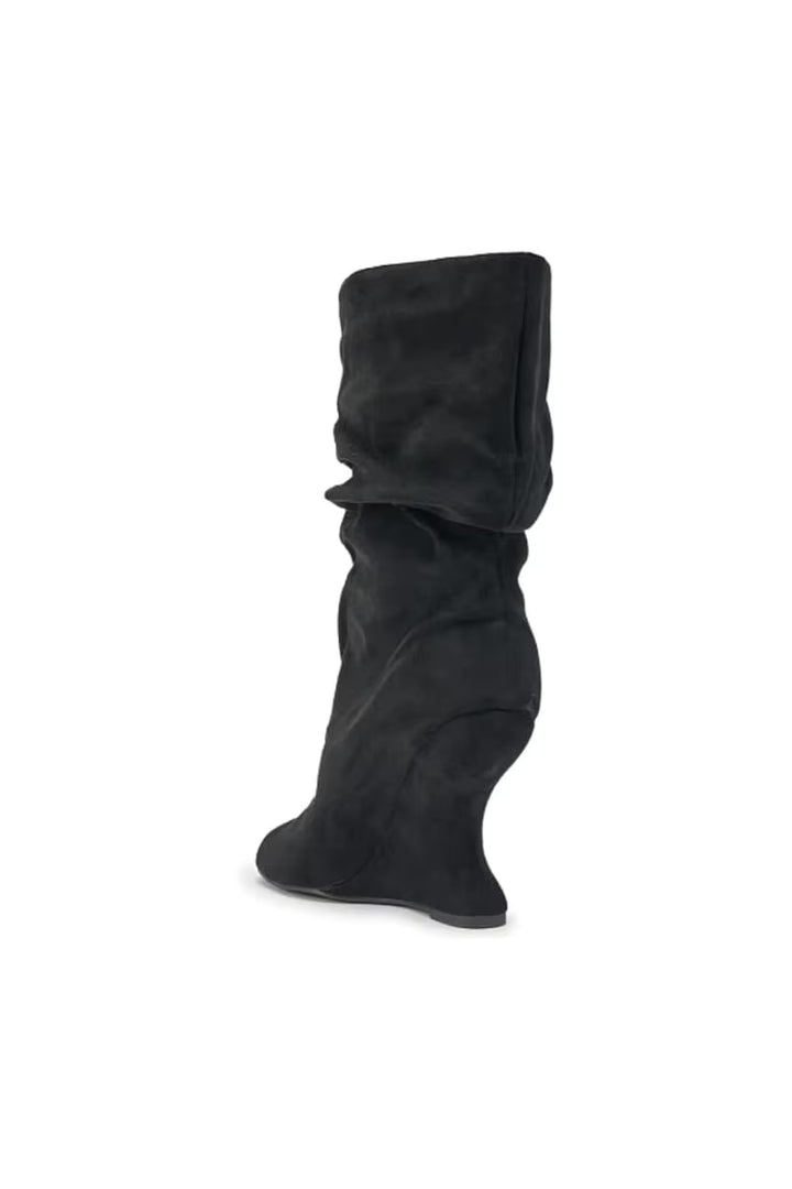 European AndAmerican Hot Girls with Pleated Pile Sleeves,fish Mouth Cool Boots,women's Fashion, Big Tube,sloping Andknight Boots
