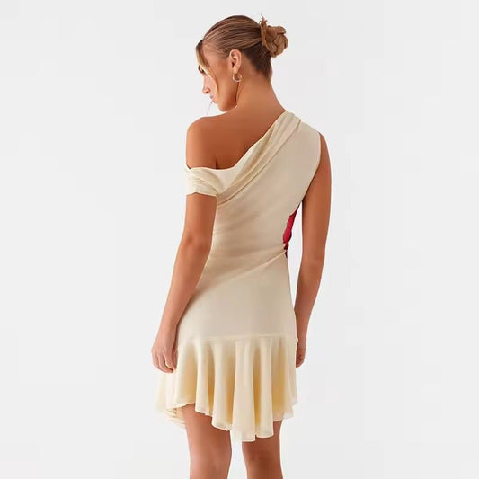 Asymmetrisches One - Shoulder - Kleid mit Orchideen - Print – Eleganz trifft auf florale Raffinesse - Miraee Paris