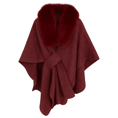 AURELIE - Cape mit abnehmbaren Kunstpelzkragen - Miraee Paris