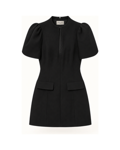 MIRAEE-UNIFORM-2026 | AURÉLIE – Feminines Kurzkleid mit Puffärmeln – freigestellte Produktansicht auf weißem Hintergrund